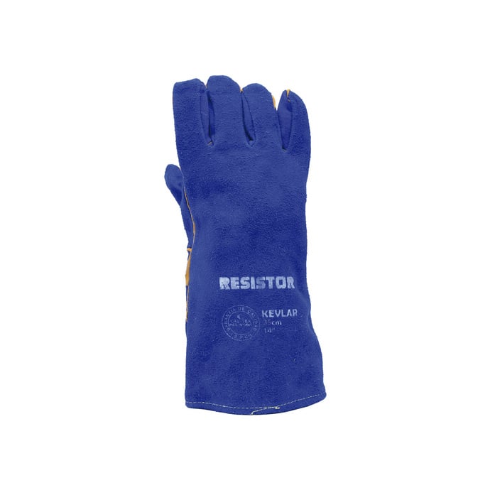 GUANTE SOLDADOR AZUL KEVLAR 14''