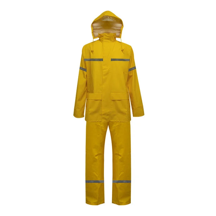 TRAJE SEALTOP PU/PVC ANTIÁCIDO CON CINTA REFLECTANTE AMARILLO