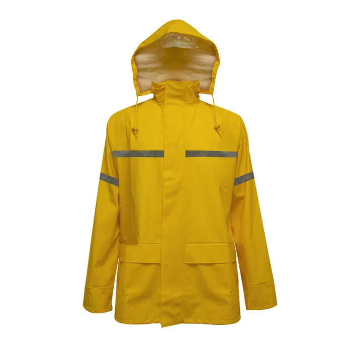 TRAJE SEALTOP PU/PVC ANTIÁCIDO CON CINTA REFLECTANTE AMARILLO